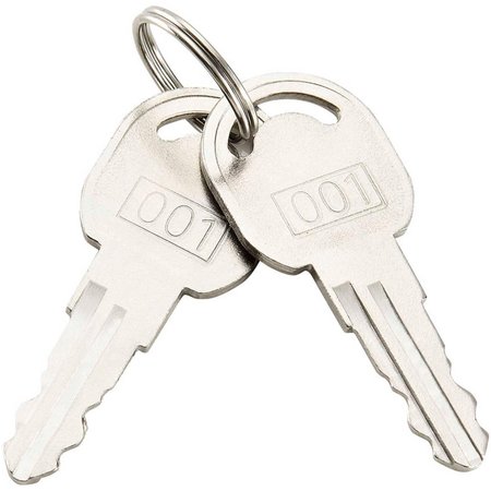 GLOBAL INDUSTRIAL Replacement Keys For Outer Door of  Narcotics Cabinet 436951, 2pcs Key# 001 RP9901